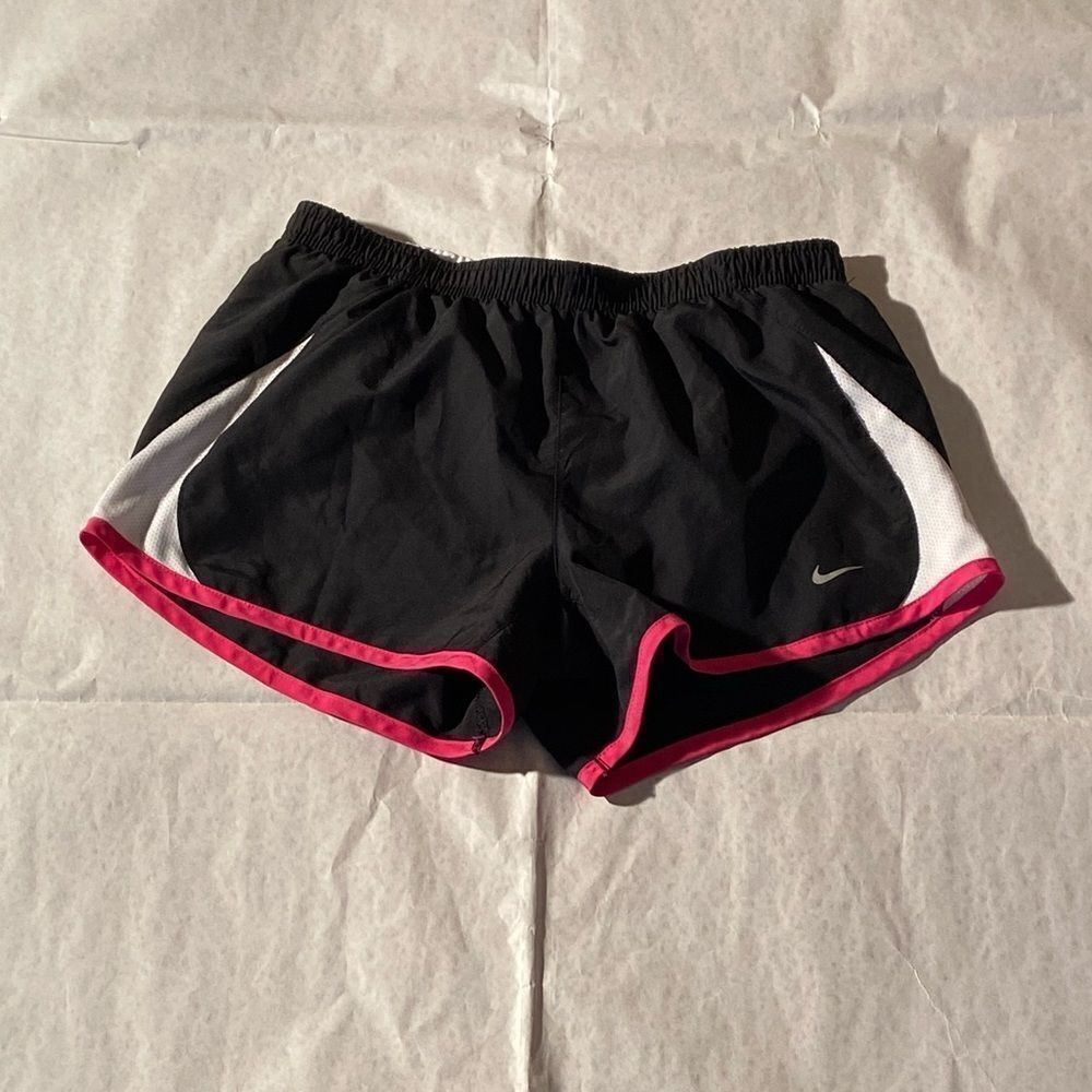 NikeΒ running shorts black with pink and white